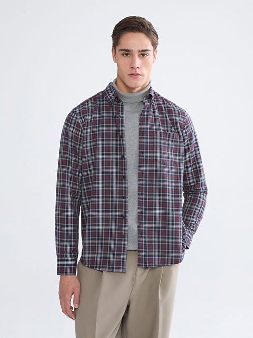 Regular Fit Uzun Kollu Ekose Erkek G?mlek