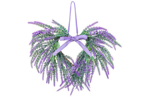 Венок - сердце 38*36*8 см "Лавандовое поле"