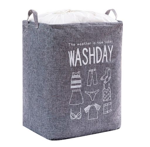 Корзина для вещей на завязках "Washday" серая