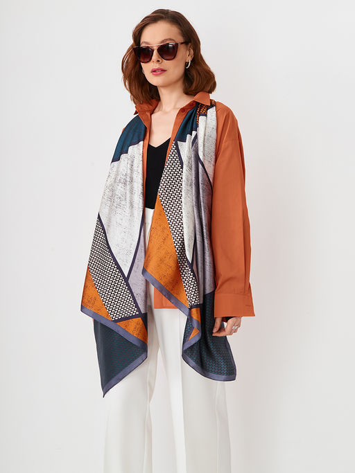 Большой, мягкий, тонкий и очень нежный двусторонний палантин с рисунком - Tantino фото 3