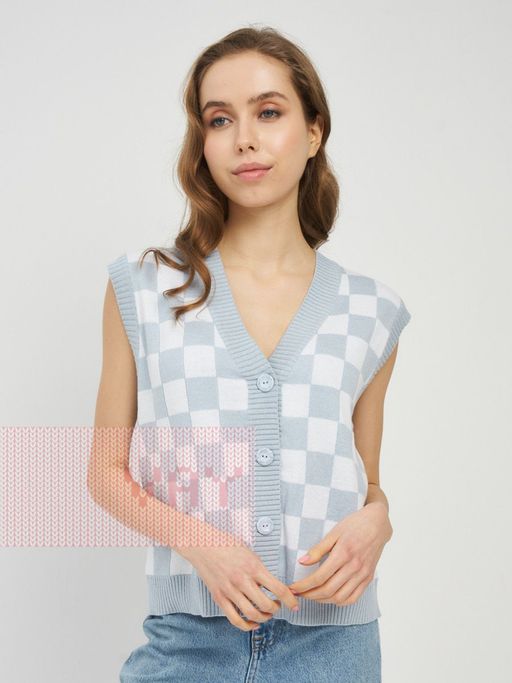 Жилет женский 5221-1740. 1267/798 туманная роса/белый