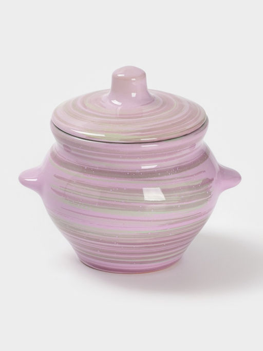 Горшочек для запекания Борисовская керамика «Лаванда», 500 мл, 10×10.5 см, сиреневый