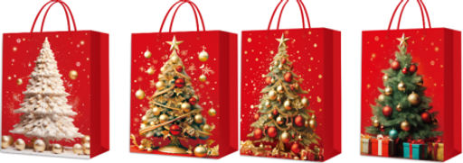 Цена за 12 шт. Пакет подарочный Новый год 16x12x5,5см / 458XS /уп 12/2400/микс/128г/м2