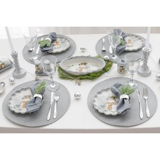 Набор для специй Доляна Рождественский снеговик, 3 предмета: солонка 130 мл, перечница 130 мл, подставка  фото 7