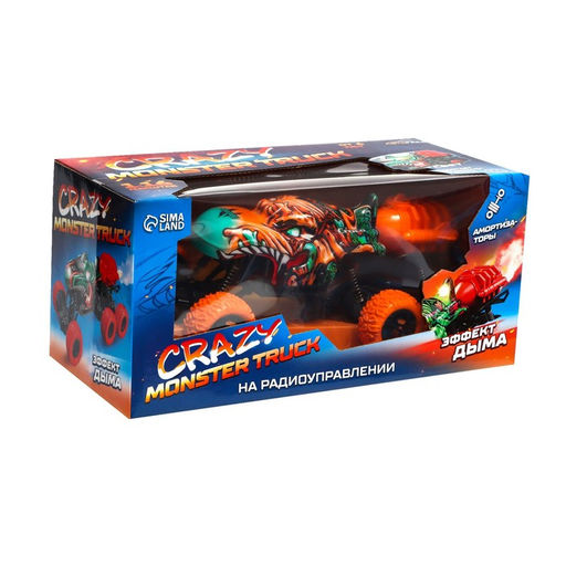 Джип радиоуправляемый MONSTER, 1:16, эффект дыма, световые эффекты, работает от аккумулятора, цвет оранжевый - Автоград фото 6