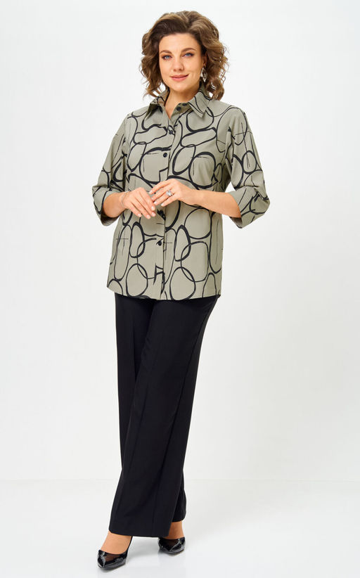 Блуза БелЭльСтиль 877 олива фото 6