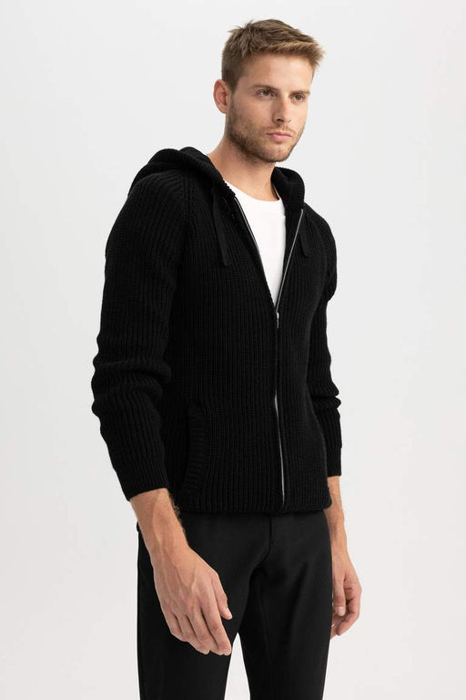 Кардиган из ткани Selanik стандартной посадки с капюшоном - Defacto фото 7