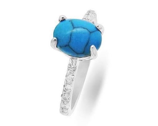 Кольцо из серебра бирюза пресс., км013