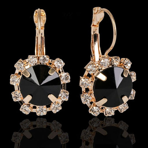 Серьги со стразами Круг вечеринка, крупный, цвет МИКС - Queen fair фото 2