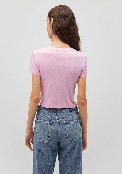 Lila Basic Tisort - Mavi фото 4