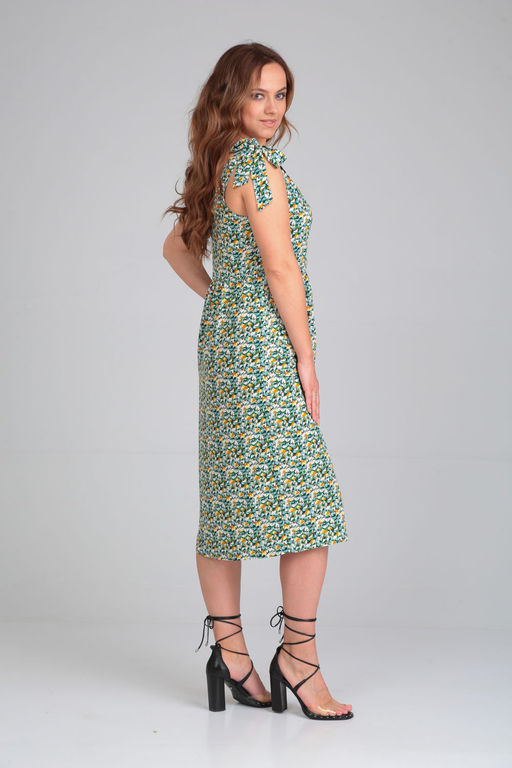 Платье Michel Chic 2130 зеленый, цветы  фото 4