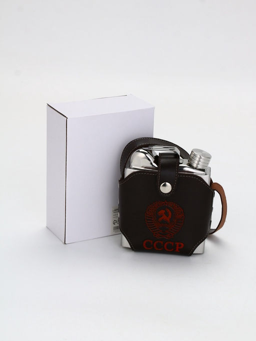 Фляжка СССР, нержавеющая сталь, чехол, 540 мл