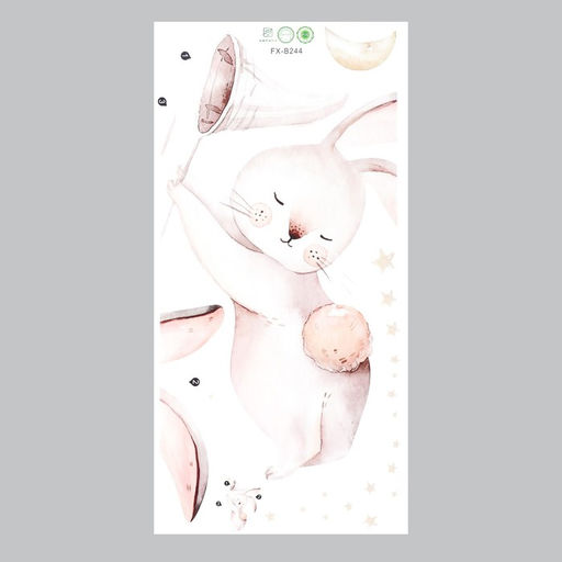 Наклейка интерьерная цветная «Зайчик с сачком», декор на стену, 30×60 см