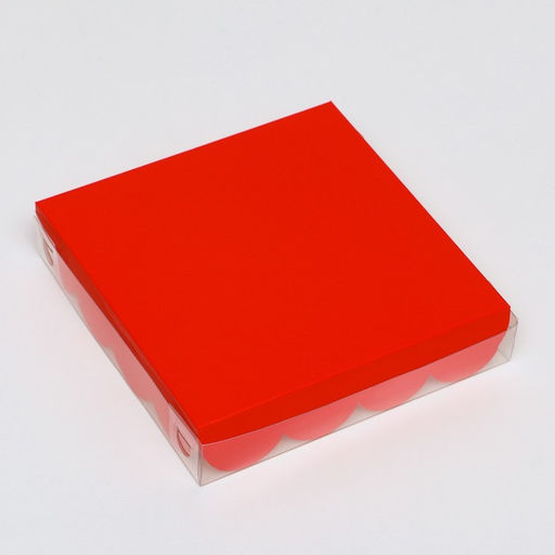 Цена за 5 шт. Коробка для печенья, красная, 15 х 15 х 3 см