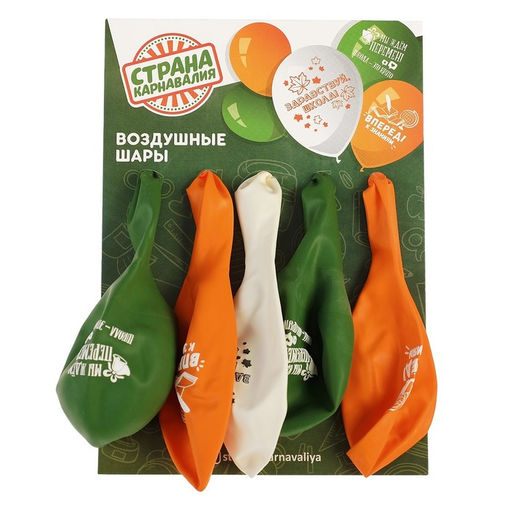 Воздушные шары латексные 12" «Вперед к знаниям», 5 шт.