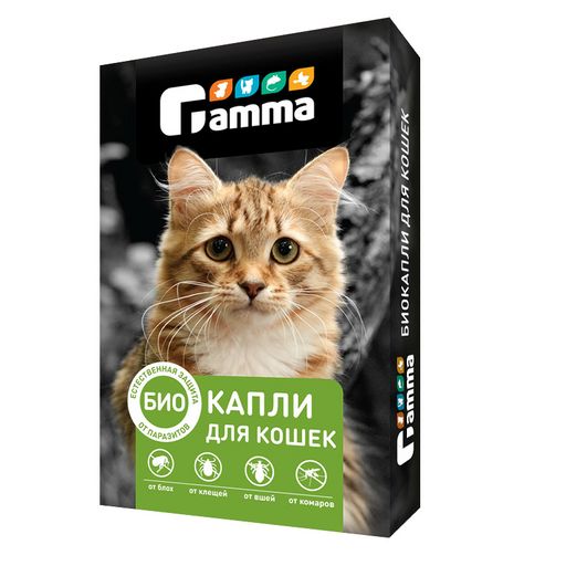 БИОКАПЛИ для кошек от внешних паразитов, 1 пипетка по 1мл.