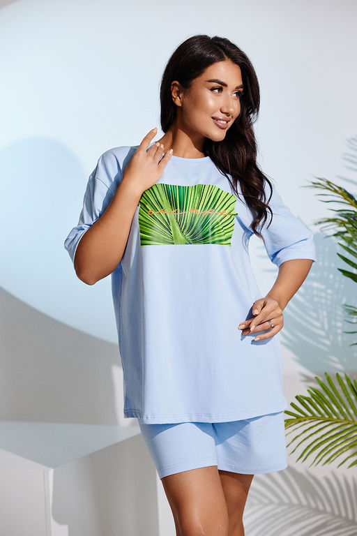 Костюм Натали футболка и шорты кулирка с лайкрой фото 5