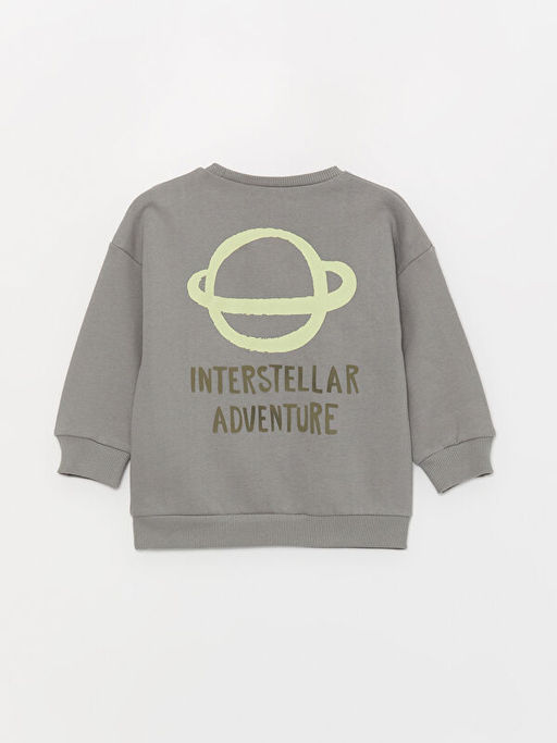 Bisiklet Yaka Uzun Kollu Bask?l? Erkek Bebek Sweatshirt - Waikiki фото 3