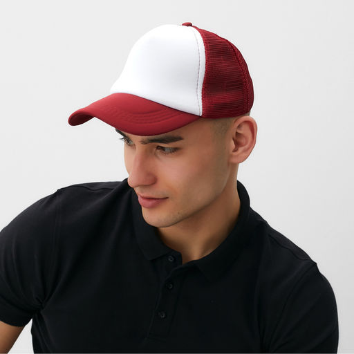 Бейсболка с сеткой MINAKU, бордовая, размер 56-58