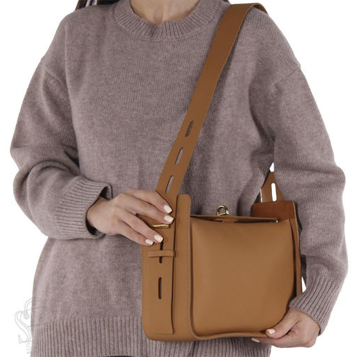Сумка женская кожаная 2060VG l.brown Vitelli Grassi  в Новосибирске