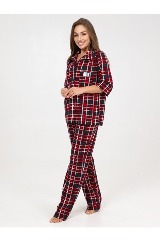Пижама женская П-119.02 клетка - Хороший трикотаж фото 4