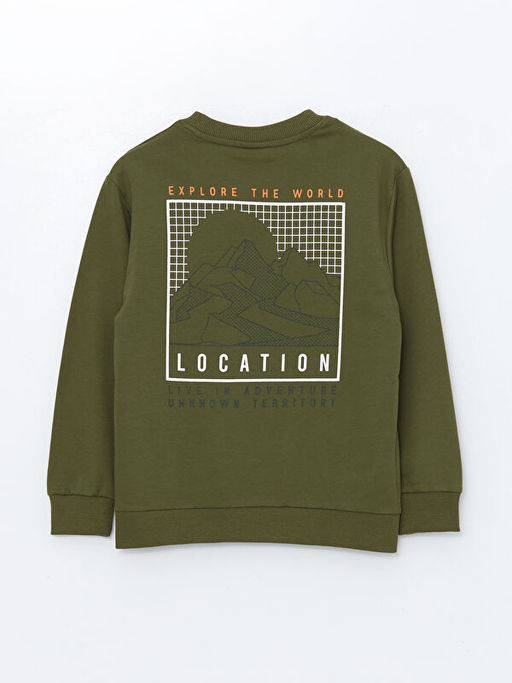 Bisiklet Yaka Bask?l? Erkek ?ocuk Sweatshirt - Waikiki фото 2