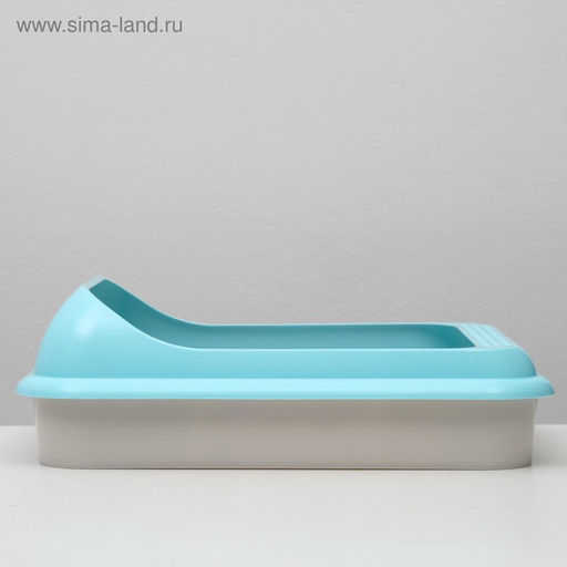 Туалет «Мур-мяу» для кошек, с рамкой 44×34×10 см, голубой