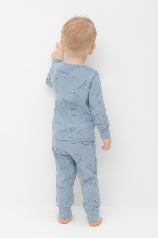 К 1621/пыльно-синий,большие киты пижама д/дет яс