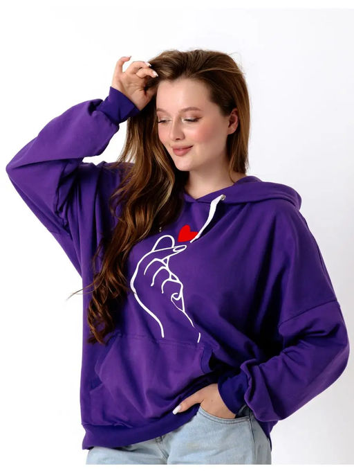 Толстовка худи с модным корейским жестом Я тебя люблю Арт. 1025