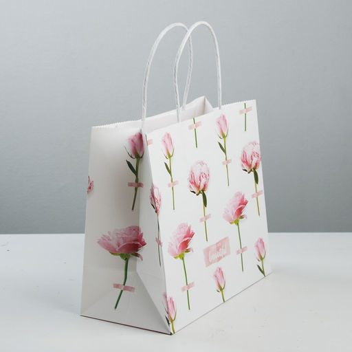 Пакет подарочный крафтовый, упаковка, You are beautiful, 25?22?12 см