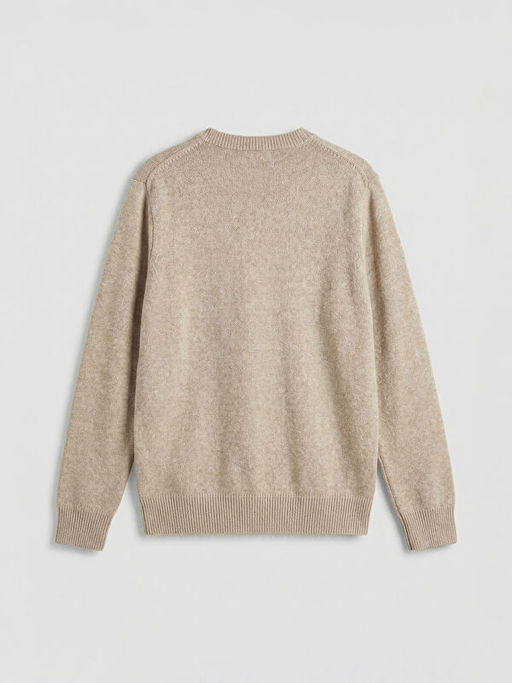 Bisiklet Yaka Baklava Desenli Erkek Triko Kazak