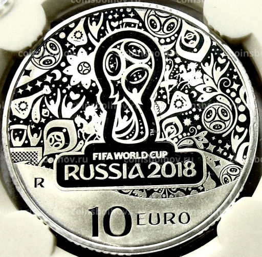 10 евро 2018 года Италия Чемпионат мира по футболу 2018, Россия (в слабе)