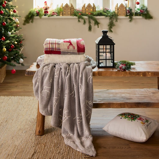 Плед светящийся в темноте «Этель. Олени», 200×220 см, корал-флис 220 г/м²