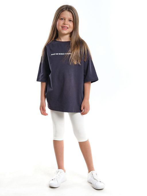 Футболка для девочки UD 7911 антрацит - Mini maxi фото 6