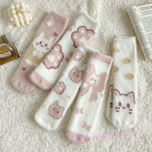Шерстяные носки Cute cat
