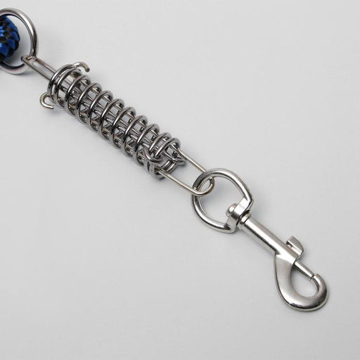 Поводок усиленный с амортизатором от рывка, 120 х 1,2 см, чёрно-синий - Пижон фото 3