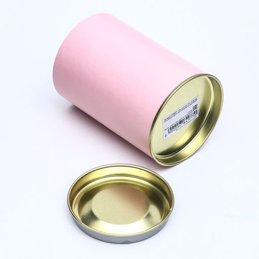 Цена за 2 шт. Тубус 73х110 мм (90 мм внутренняя высота), картон, металлическая крышка розовый