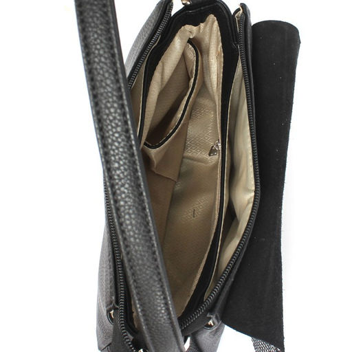 Сумка женская иск/кожа+нат/кожа ADEL-201/3в, 3отд, 2внут, карм, плеч/рем-стропа, черный 257240 - Adelia фото 3