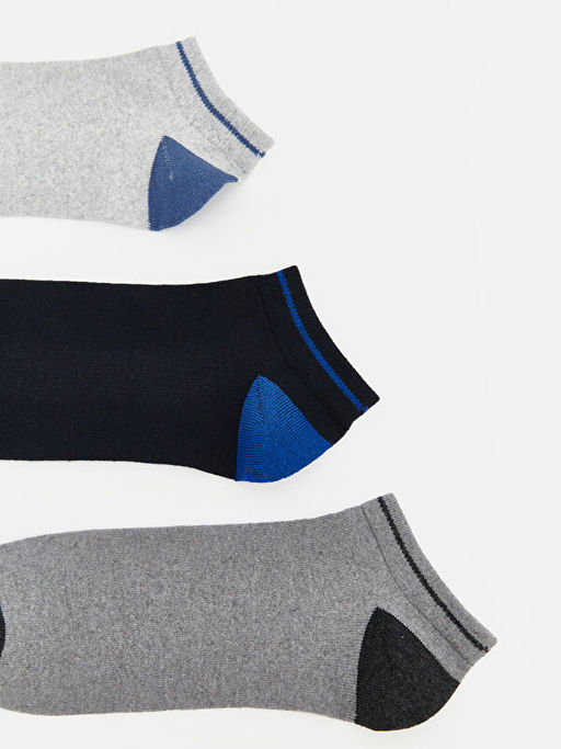 Renk Bloklu Erkek Patik ?orap 3l?