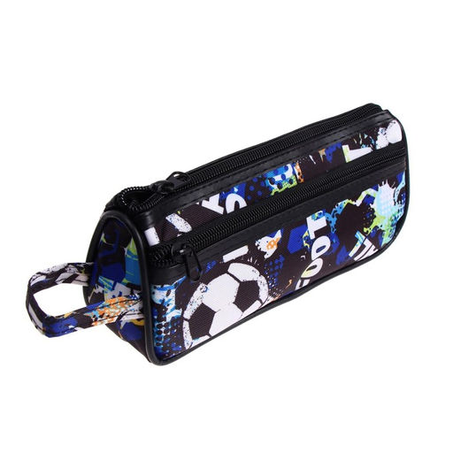 Пенал школьный на молнии Calligrata "Футбол", 2 отделения, МИКС