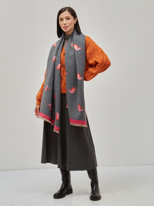 в составе шерсть ! теплый двусторонний палантин - Tantino фото 6