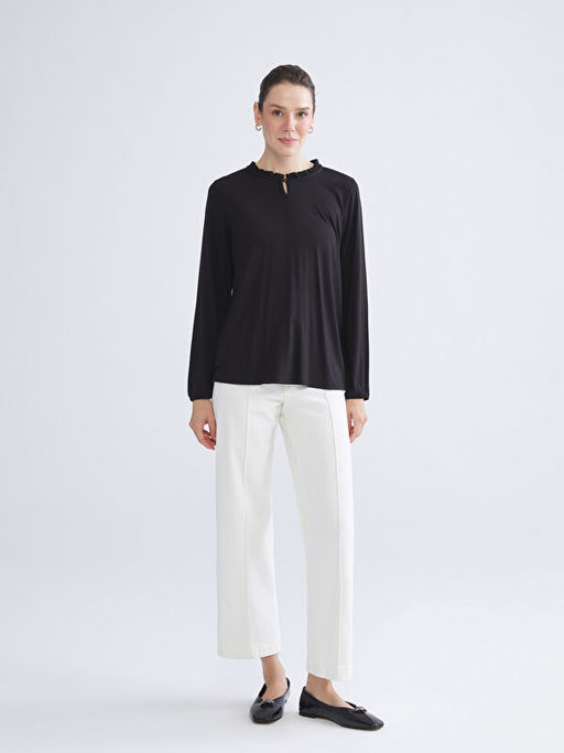 F?rf?rl? Bisiklet Yaka Bluz