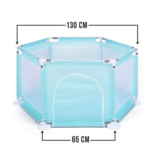 Манеж детский шестигранный (113*130*65) цвет бирюзовый