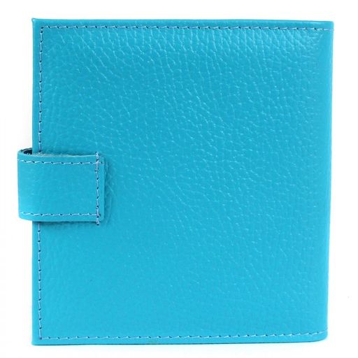 Кредитница Premier-V-144 (с хляст, 2х-рядная, 5внут карм, 32карточки) натуральная кожа голубой флотер (324) 204032  фото 2