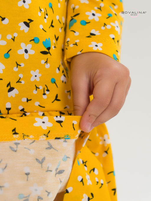 Платье Алиса дл/р цветы на горчице - Sovalina фото 28