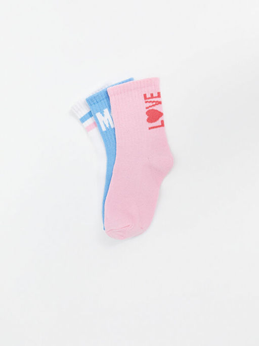 Desenli K?z ?ocuk Soket ?orap 3l? - Waikiki фото 2