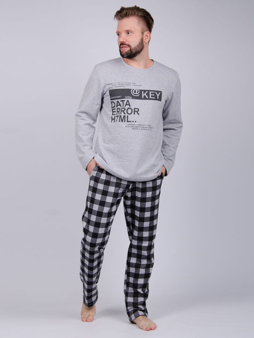 Пижама Хакер, футер начес - Малина фото 2