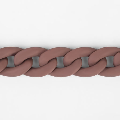 Цепочка для сумки, пластиковая, матовая, 17×23 мм, 120 см, серо-коричневая