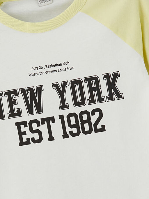 Bisiklet Yaka Bask?l? Erkek ?ocuk Ti??rt