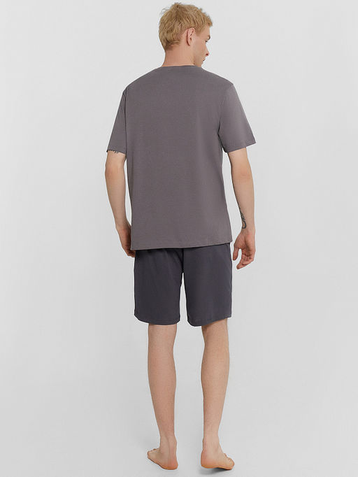 Комплект домашний мужской серый с принтом и надписью - вот, возьми, твоя зарплата - это ветка!!! - Mark formelle фото 3